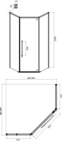 Душевой уголок Ambassador Ritz 112011202 90х90 см, профиль черный