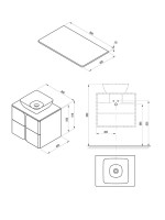 Тумба под раковину со столешницей Ravak Balance II SD 80 глянцевая белая, ручки черные