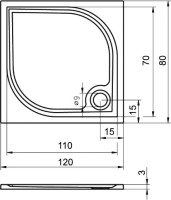 Поддон для душа Riho Kolping DB33 120x80 см