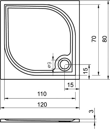 Поддон для душа Riho Kolping DB33 120x80 см