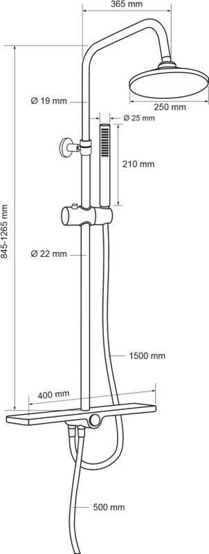 Душевая стойка Aquanet Pragmatic AF430-70-R-C