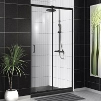 Душевая дверь в нишу BelBagno Uno -195 BF 1 120 C Nero профиль черный, стекло прозрачное