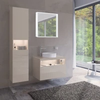 Шкаф пенал для ванной Keuco Stageline 32831 L, кашемир, с подсветкой