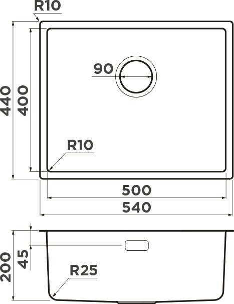 Комплект Мойка Omoikiri TADZAVA 54-U/I-Ultra вороненая сталь + Измельчитель Nagare slim 900