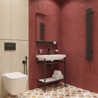 Консоль с раковиной STWORKI Эстфолл 70, черный муар 11070-KL