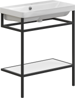 Консоль с раковиной STWORKI Эстфолл 70, черный муар 11070-KL