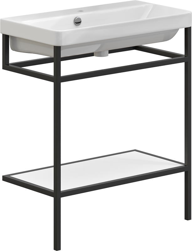 Консоль с раковиной STWORKI Эстфолл 70, черный муар 11070-KL