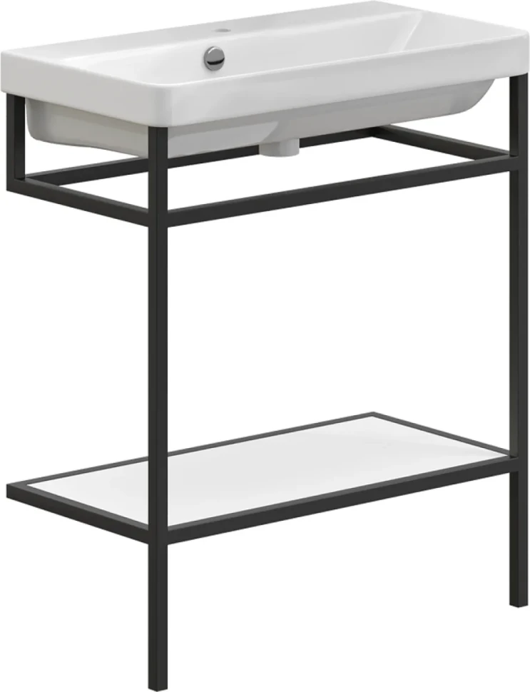 Консоль с раковиной STWORKI Эстфолл 70, черный муар 11070-KL