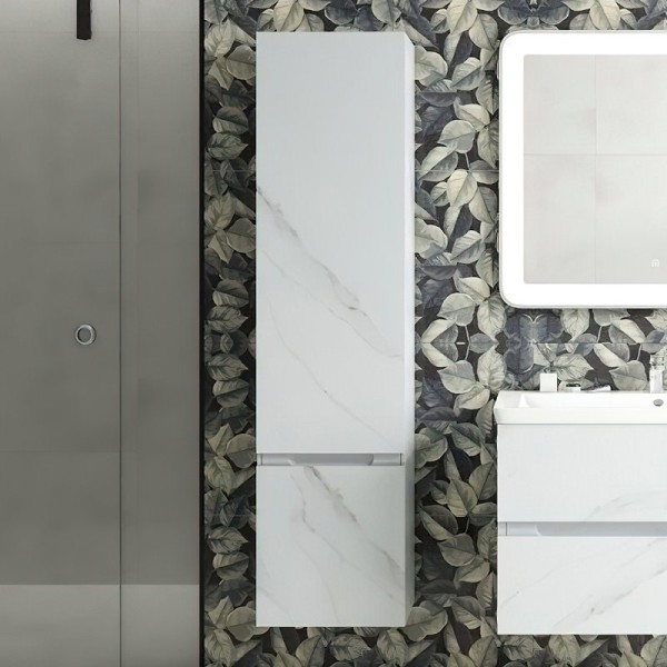 Шкаф пенал для ванной Art&Max Techno 40 монти мрамор, L