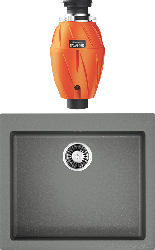 Комплект Мойка Omoikiri Bosen 57-GR leningrad grey + Измельчитель Nagare 1000