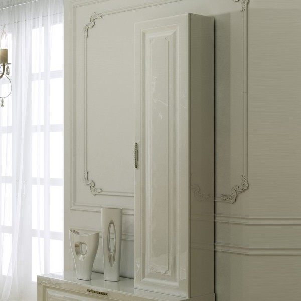 Шкаф пенал для ванной Aqwella 5 stars Империя П35 подвесной белый глянец