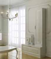 Шкаф пенал для ванной Aqwella 5 stars Империя П35 подвесной белый глянец