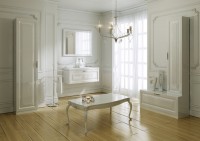 Шкаф пенал для ванной Aqwella 5 stars Империя П35 подвесной белый глянец