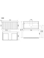 Тумба с раковиной Sancos Code 80 подвесная, белая