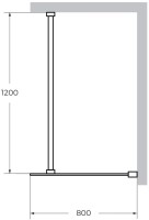 Душевая перегородка Cezares Liberta -L-1-80-120-C-Cr профиль хром, стекло прозрачное