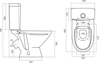 Комплект Унитаз-компакт Santek Лига 1WH302141 косой выпуск + Держатель DIWO Смоленск П16544 хром + Ершик ПК14801 хром