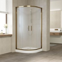 Душевой уголок Vegas Glass ZS Tur Novo 100 05 10 профиль бронза, стекло сатин