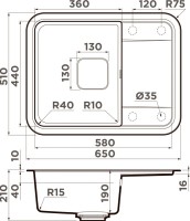 Комплект Мойка Omoikiri Tasogare 65 leningrad grey + Измельчитель Nagare slim 500