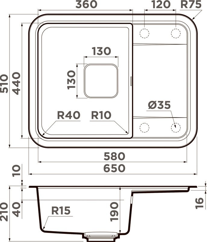 Комплект Мойка Omoikiri Tasogare 65 leningrad grey + Измельчитель Nagare slim 500