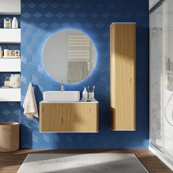 Мебель для ванной комнаты STWORKI Ноттвиль 80 дуб верона, без выреза под смеситель