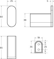 Крючок Cezares Stylus HK-NOP черный матовый