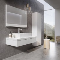 Зеркало Ravak Formy 120 глянцевое белое, с полкой