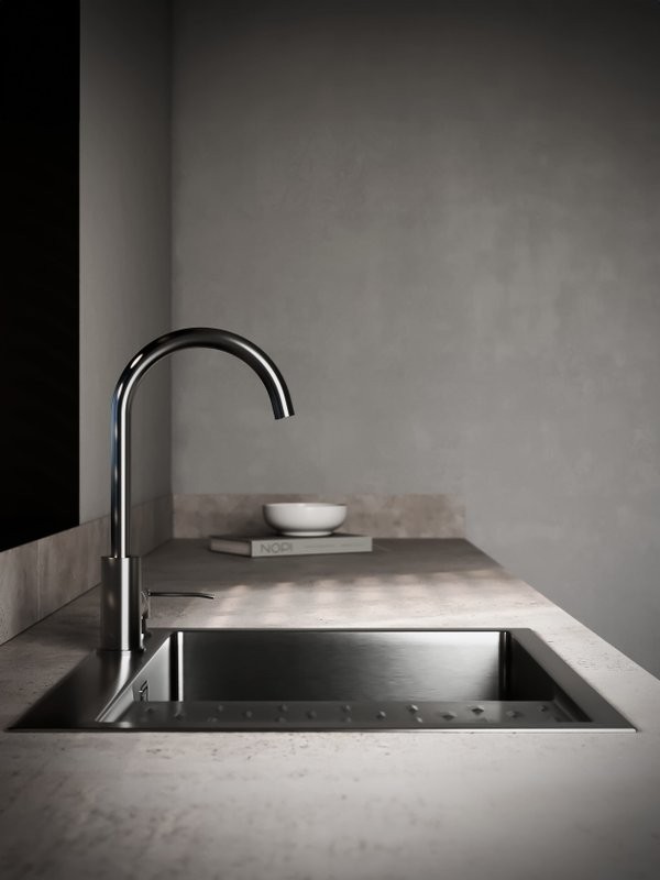 Мойка кухонная РМС MRK-6350BL-R c дозатором, графит