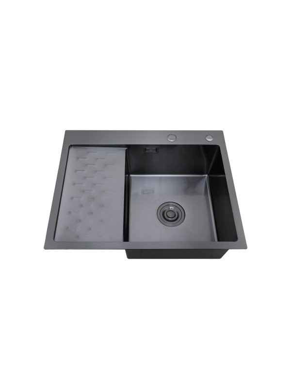 Мойка кухонная РМС MRK-6350BL-R c дозатором, графит