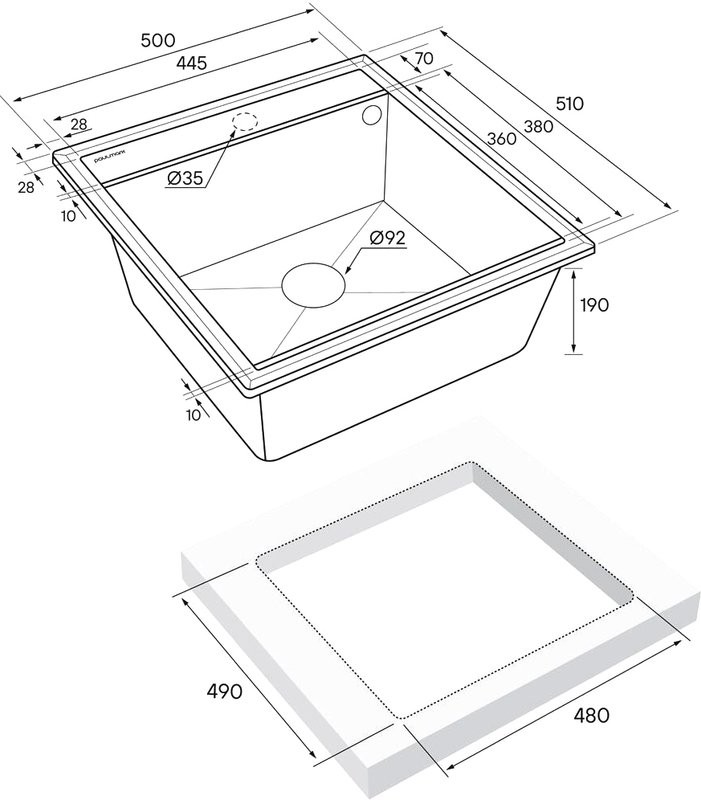 Комплект Мойка Paulmark Stepia 50 PM115051-BLM черный металлик + Измельчитель Intenso