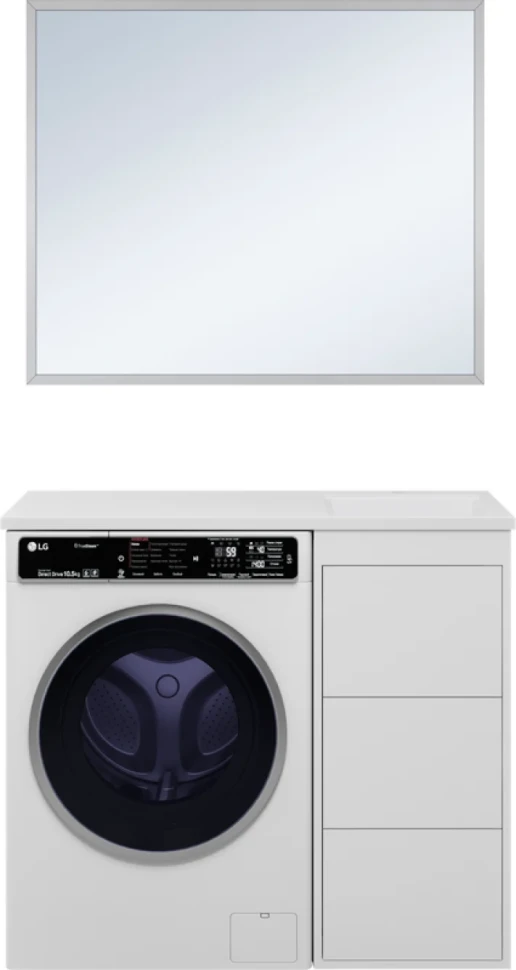 Мебель для ванной комнаты Brevita Grafit 40 R, под стиральную машину, раковина Гавана 100