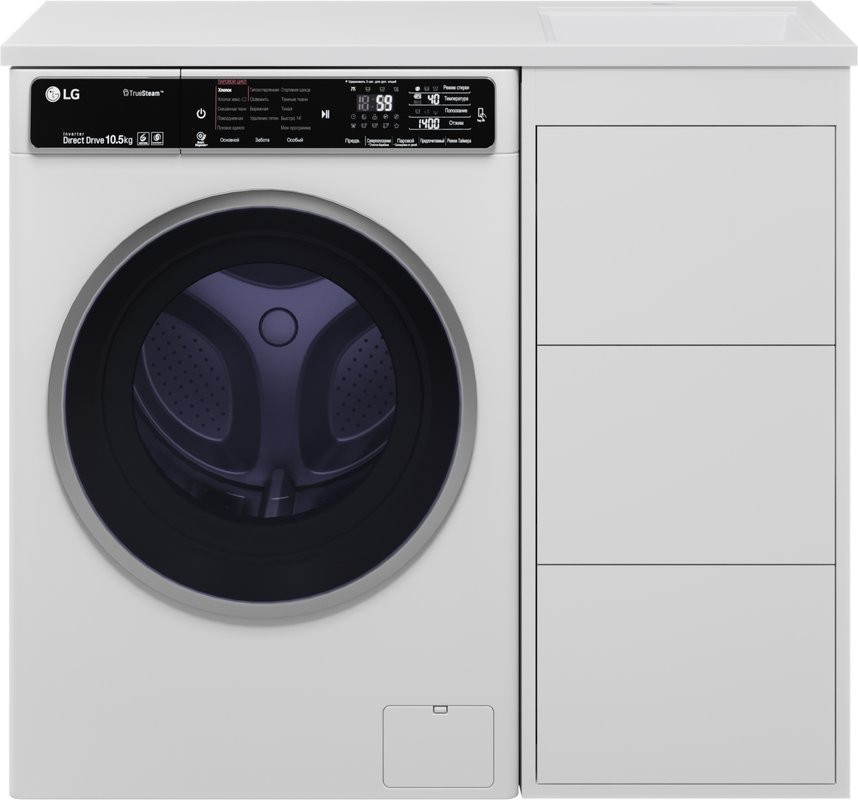 Мебель для ванной комнаты Brevita Grafit 40 R, под стиральную машину, раковина Гавана 100