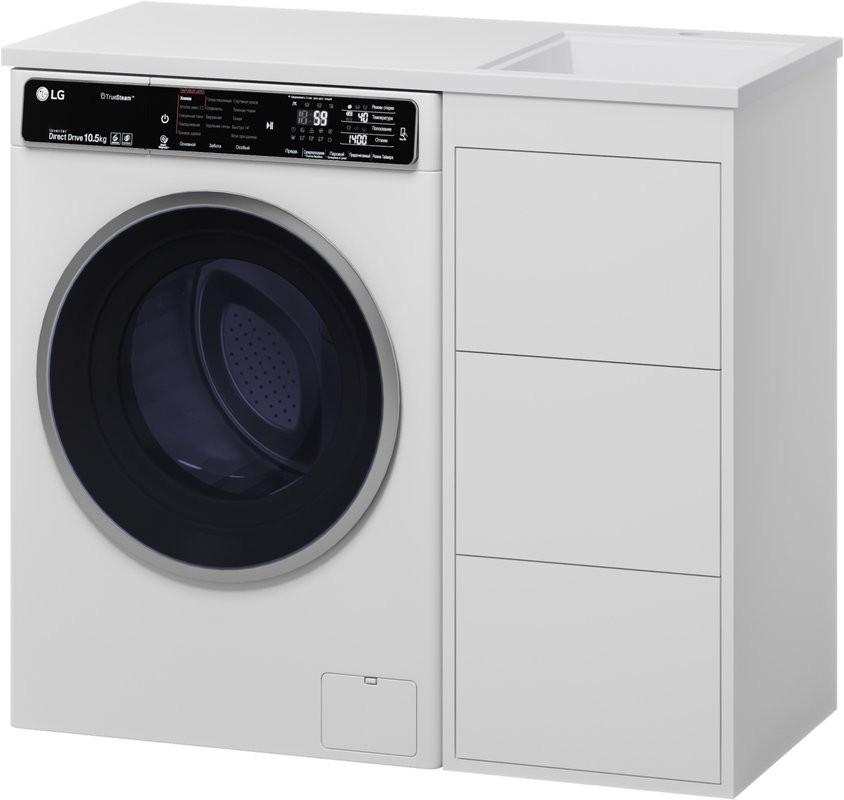 Мебель для ванной комнаты Brevita Grafit 40 R, под стиральную машину, раковина Гавана 100