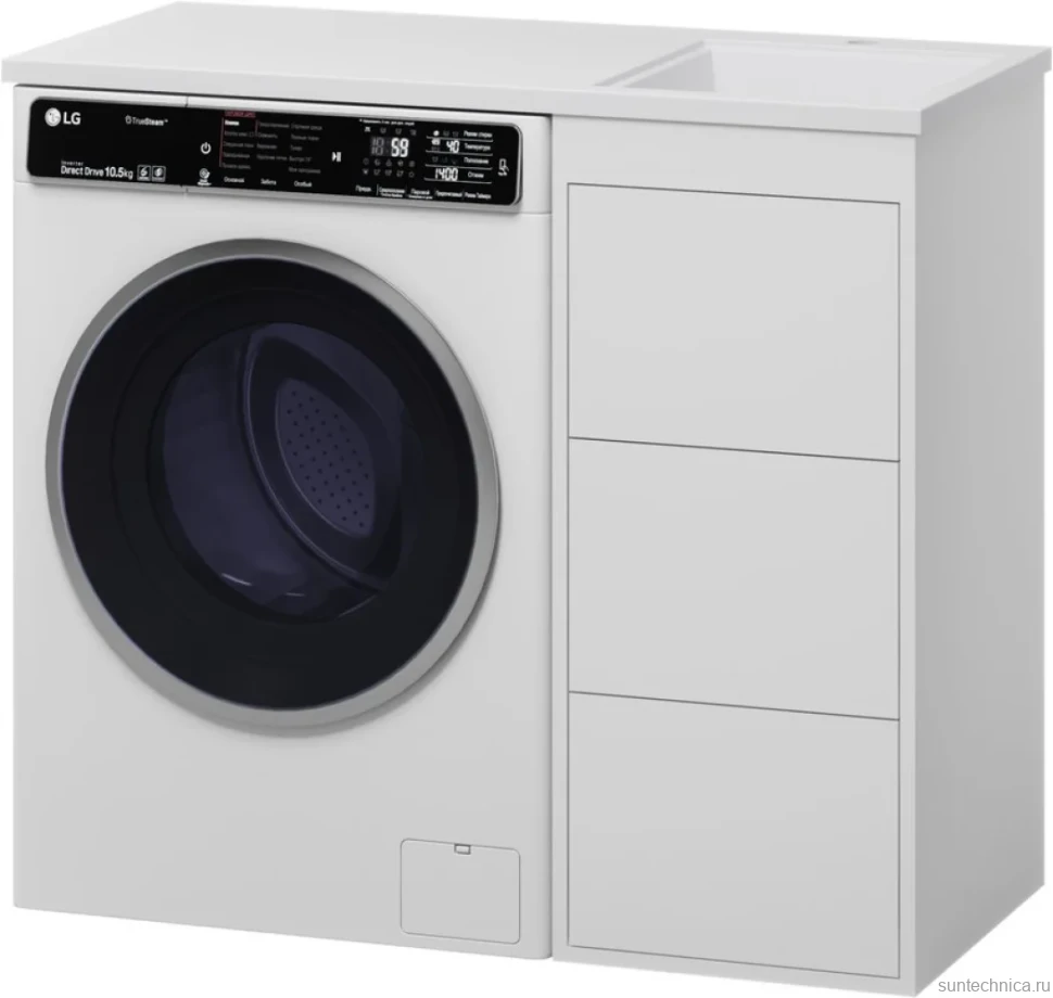 Мебель для ванной комнаты Brevita Grafit 40 R, под стиральную машину, раковина Гавана 100