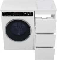 Мебель для ванной комнаты Brevita Grafit 40 R, под стиральную машину, раковина Гавана 100