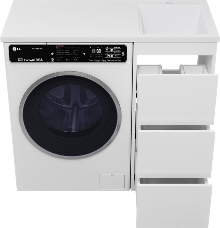 Мебель для ванной комнаты Brevita Grafit 40 R, под стиральную машину, раковина Гавана 100