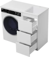 Мебель для ванной комнаты Brevita Grafit 40 R, под стиральную машину, раковина Гавана 100