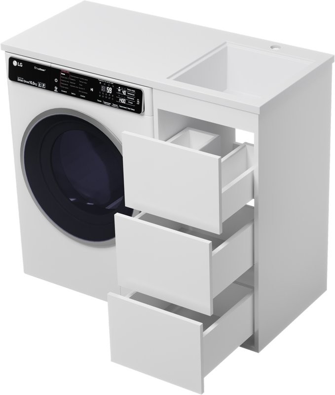 Мебель для ванной комнаты Brevita Grafit 40 R, под стиральную машину, раковина Гавана 100