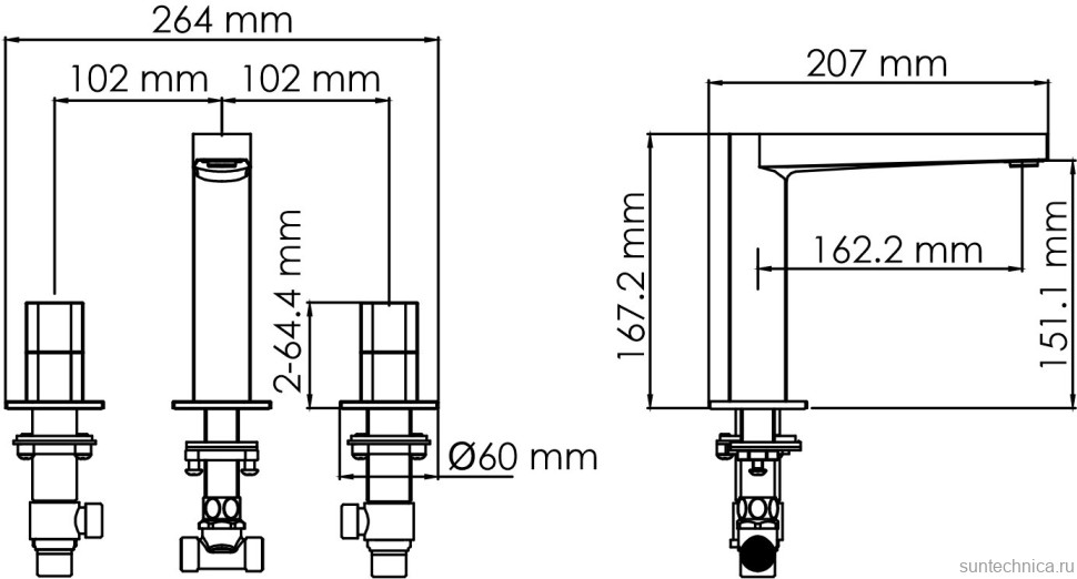 Смеситель для раковины Wasserkraft Naab 8635 хром