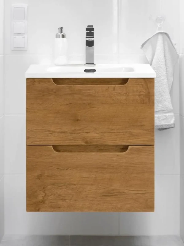 Тумба с раковиной BelBagno Etna 50 2 ящика, rovere nature