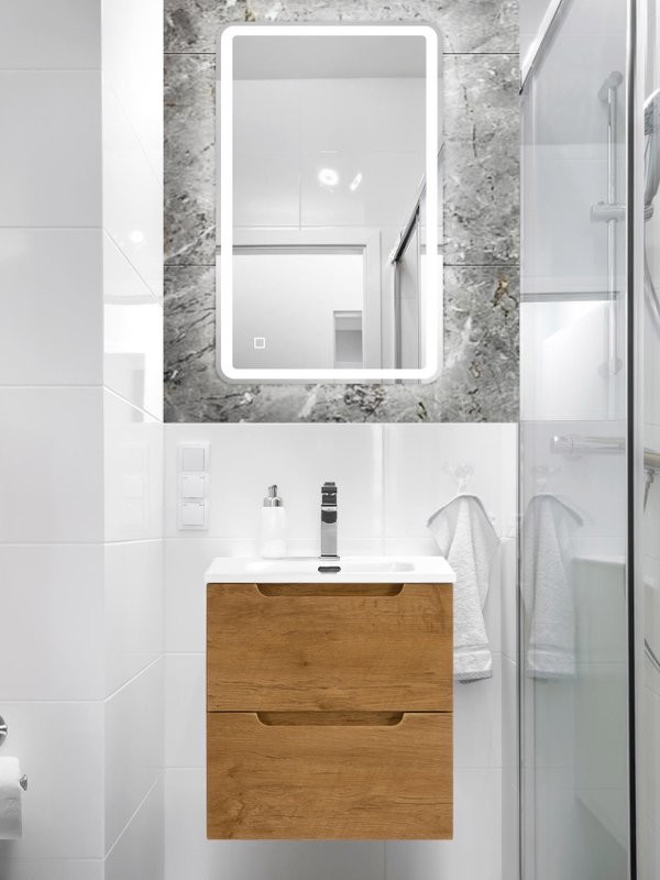 Тумба с раковиной BelBagno Etna 50 2 ящика, rovere nature