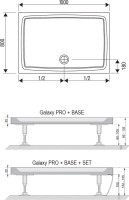 Поддон для душа Ravak Galaxy Pro Flat Gigant Pro 100х80 с сифоном