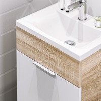 Тумба с раковиной 1MarKa Revo 50Н белая, дуб сонома
