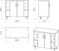 Тумба с раковиной Grossman Флай 100 со столешницей, дуб сонома, серая