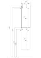 Шкаф AQUATON Терра 35х20 дуб кантри, антрацит, универсальный