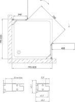 Душевой уголок Vegas Glass AFA 80 01 01 профиль белый, стекло прозрачное