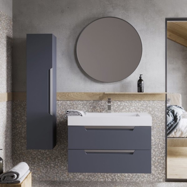 Мебель для ванной комнаты Aqwella Cube 90 серая матовая