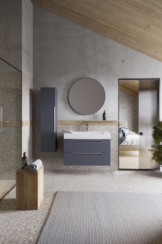 Мебель для ванной комнаты Aqwella Cube 90 серая матовая