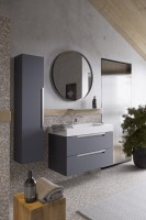 Мебель для ванной комнаты Aqwella Cube 90 серая матовая Мебель для ванной комнаты Aqwella Cube 90 серая матовая