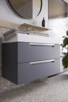 Мебель для ванной комнаты Aqwella Cube 90 серая матовая Мебель для ванной комнаты Aqwella Cube 90 серая матовая