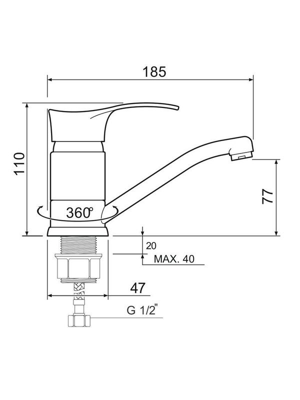 Смеситель для кухни РМС SL86 SL86-004FBS-15